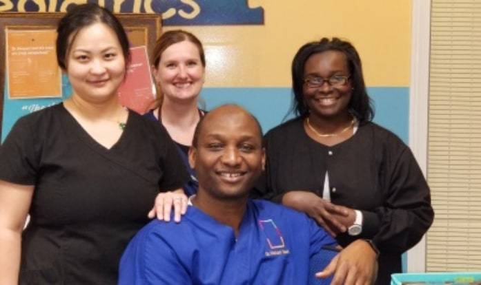 Doctor and staff
