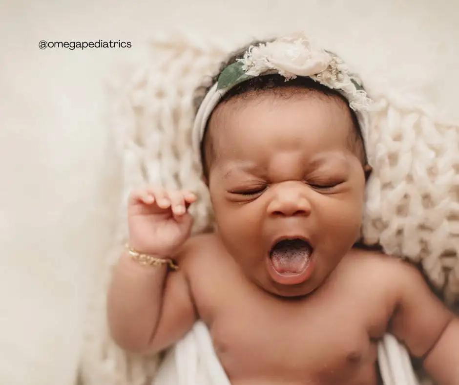 Baby crying after shower