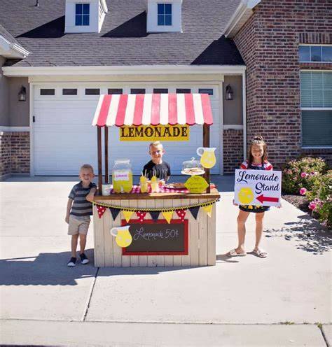 Empower Your Child with Lemonade Stand Entrepreneurship: A Guide to Teaching Business Skills 1 child business lemonade stand in garage